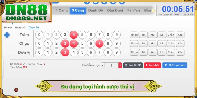 Xổ Số Siêu Tốc - Cơ Hội Đổi 1 Ăn 99.5 Trong 45 Giây Tại DN88