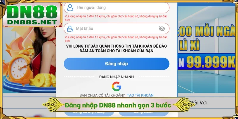 Đăng Nhập DN88 - Hướng Dẫn Truy Cập DN88 Trong 30 Giây