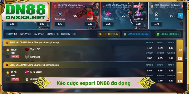 Cá Cược Esport DN88 - Nền Tảng Giải Trí Thưởng X1000 Lần