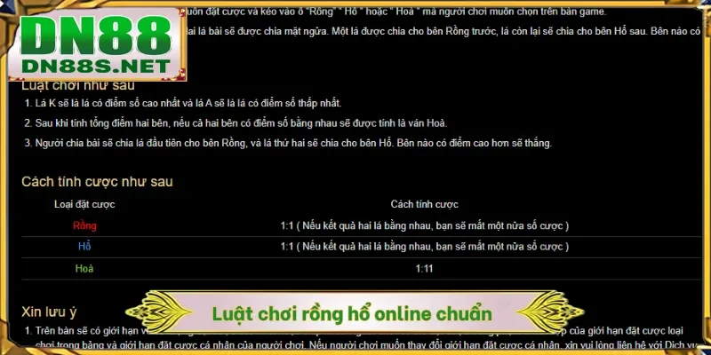 Rồng Hổ Online - Những Quy Tắc Chinh Phục Bàn Cược Tại DN88